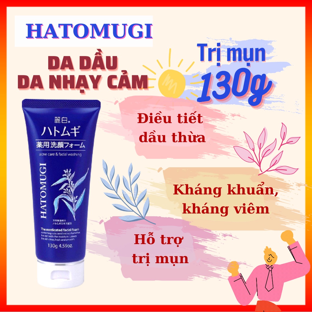 Sữa rửa mặt Hatomugi cho da mụn 130g