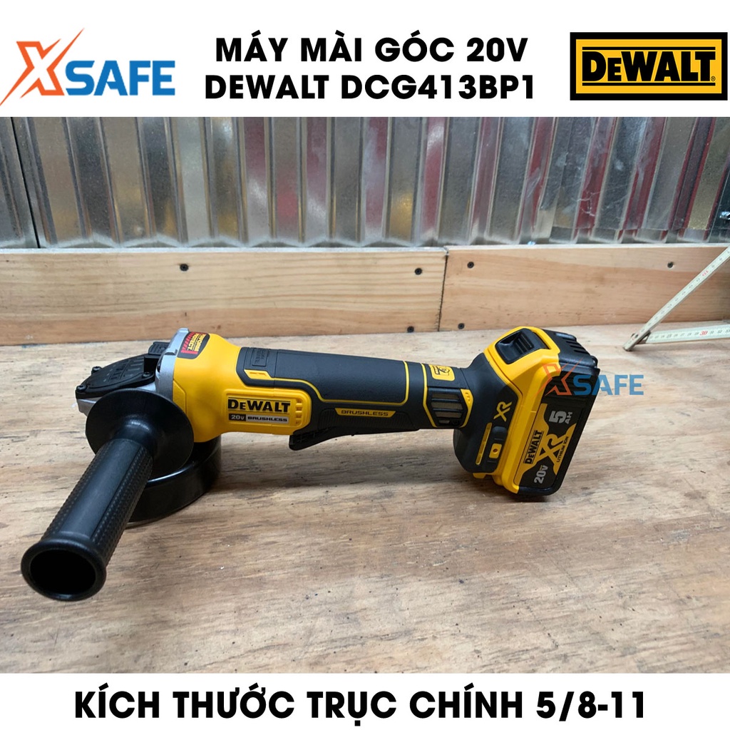 Máy mài góc 20V Max DEWALT DCG413B Máy mài cầm tay DeWalt bộ ly hợp bảo vệ quá tải, có đèn LED, động cơ không chổi than