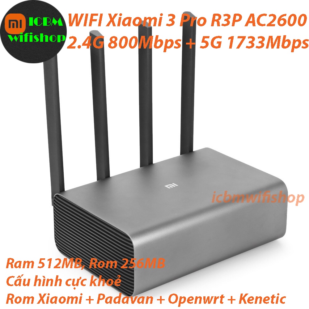 Thiết bị Wifi Xiaomi 3 Pro R3P cấu hình cao AC2600 tải rất cao