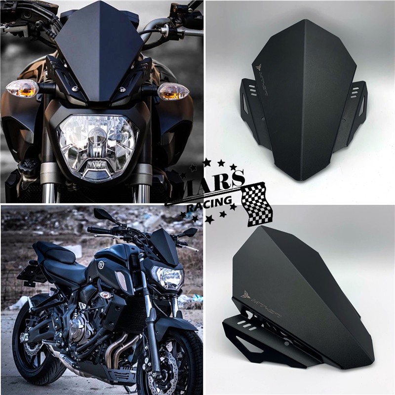 Kính chắn gió xe máy CNC Kính chắn gió Bộ nhôm lệch hướng cho YAMAHA MT-07 MT 07 2018 2019 2020 yamaha MT07 FZ07 FZ-07 FZ 07 19-20