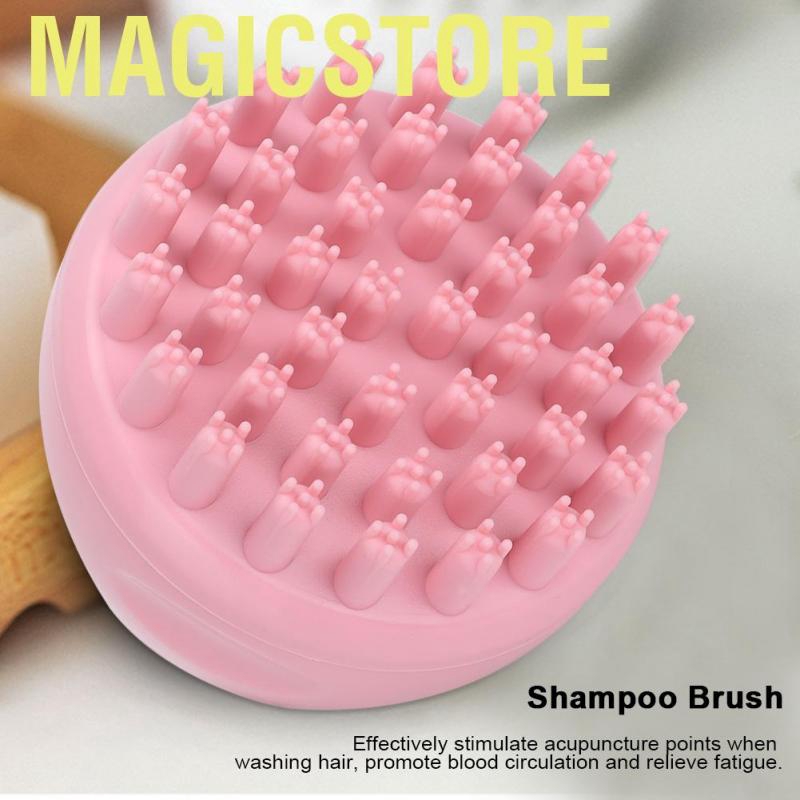 Magicstore Round Shape Handheld Head Scalp Massage Brush Hair Shampoo Washing with Handle