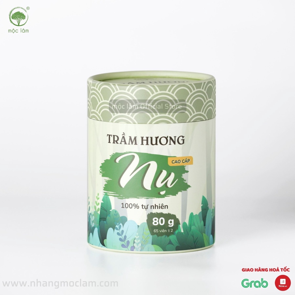 [80g] Nhang Nụ Trầm Hương MỘC LÂM, 65 Viên, Nhang Trầm Nụ Khói Ngược Cao Cấp Xông Nhà Thanh Tẩy