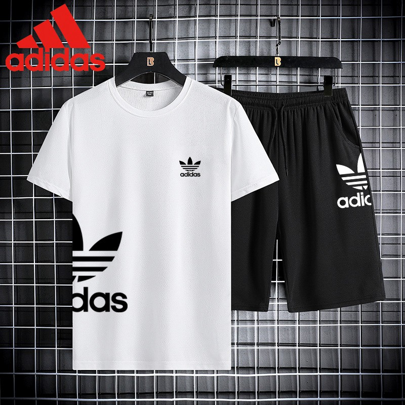 Set Đồ Thể Thao Adidas Ngắn Tay Form Rộng Thời Trang Năng Động Cho Nam