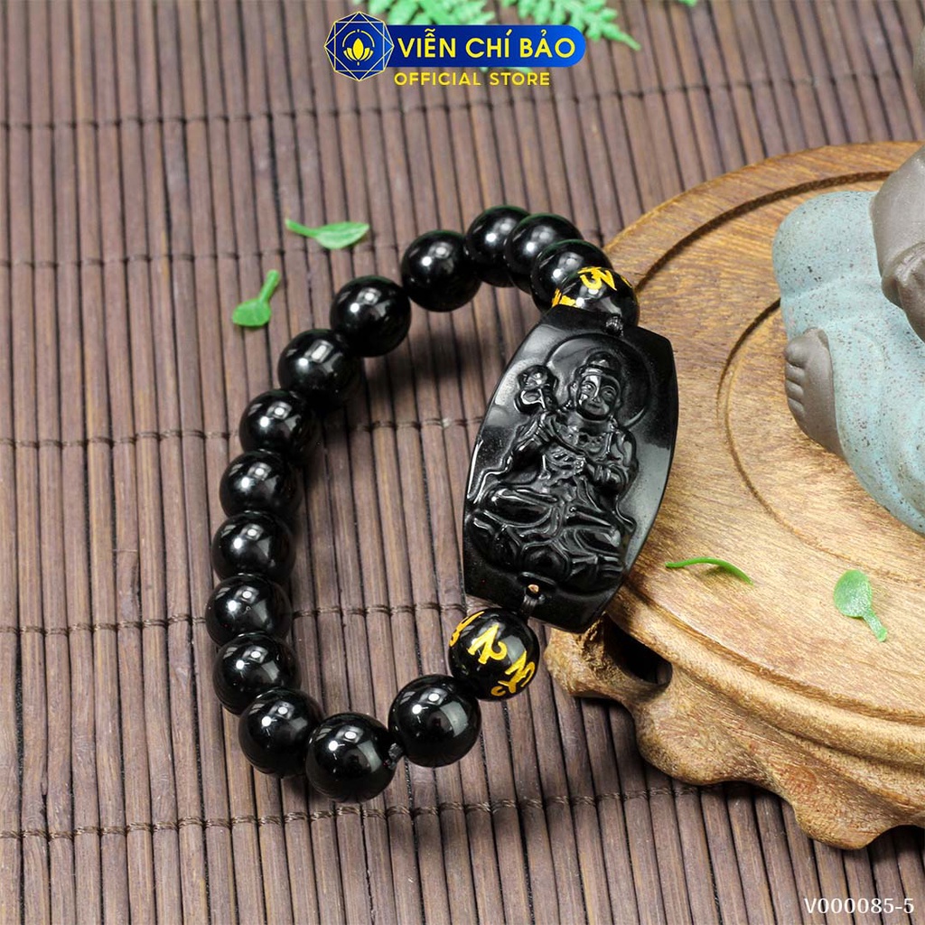 Vòng tay đá phong thủy mix phật bản mệnh Obsidian thời trang phụ kiện trang sức Viễn Chí Bảo V000085