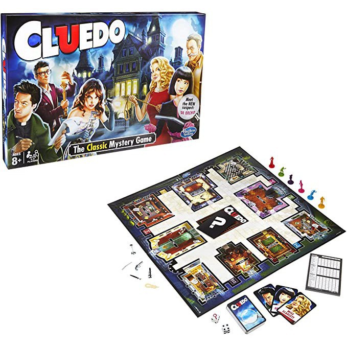 Board game cluedo trình thám tiếng anh hay, trò chơi cho nhóm 2-6 người chơi