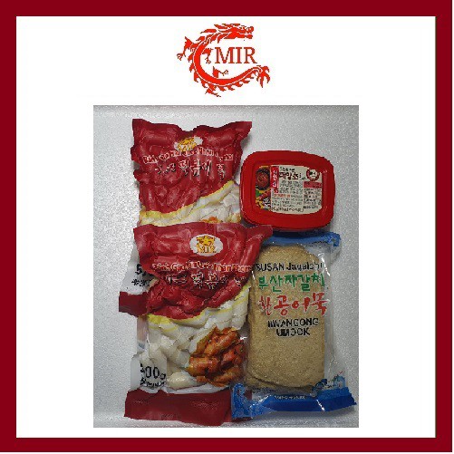 [COMBO-4] Tobokki Bánh gạo cay Hàn Quốc( 1Kg tok nhân phomai + 200g sốt + 450g Chả cá Bussan)