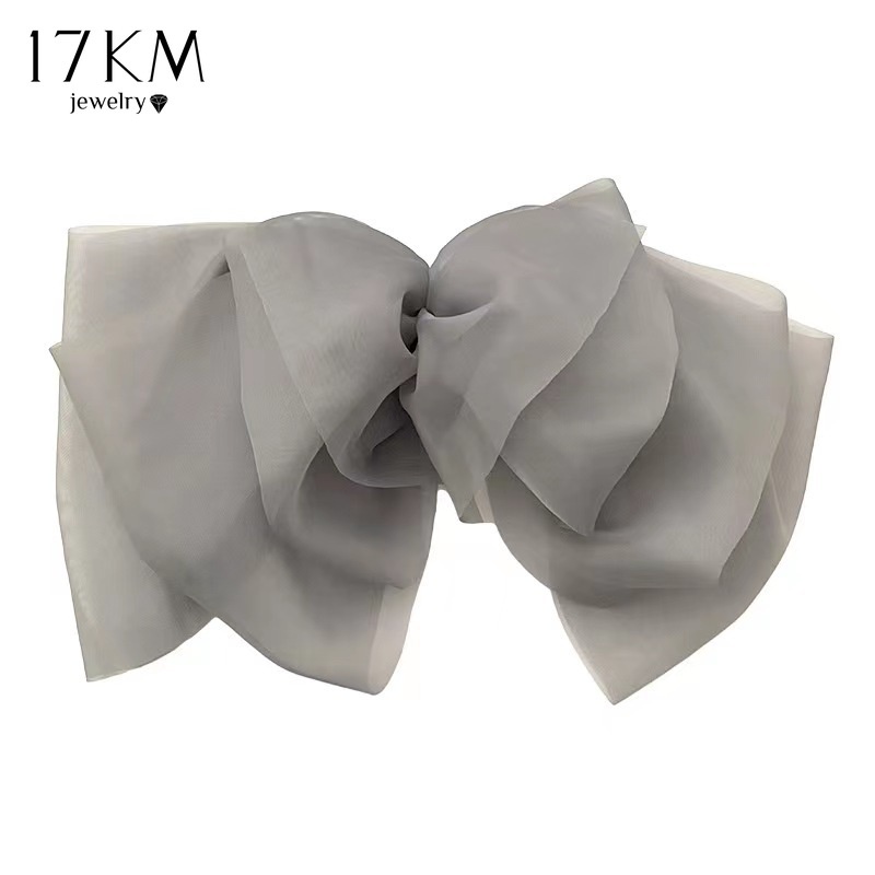 Kẹp tóc 17KM hình nơ lớn bằng vải voan thời trang Hàn Quốc cho nữ