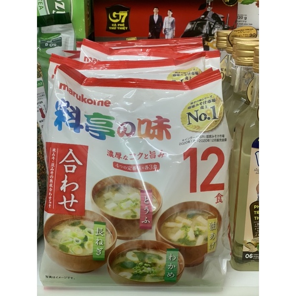 Súp miso 4 vị ăn liền marukome