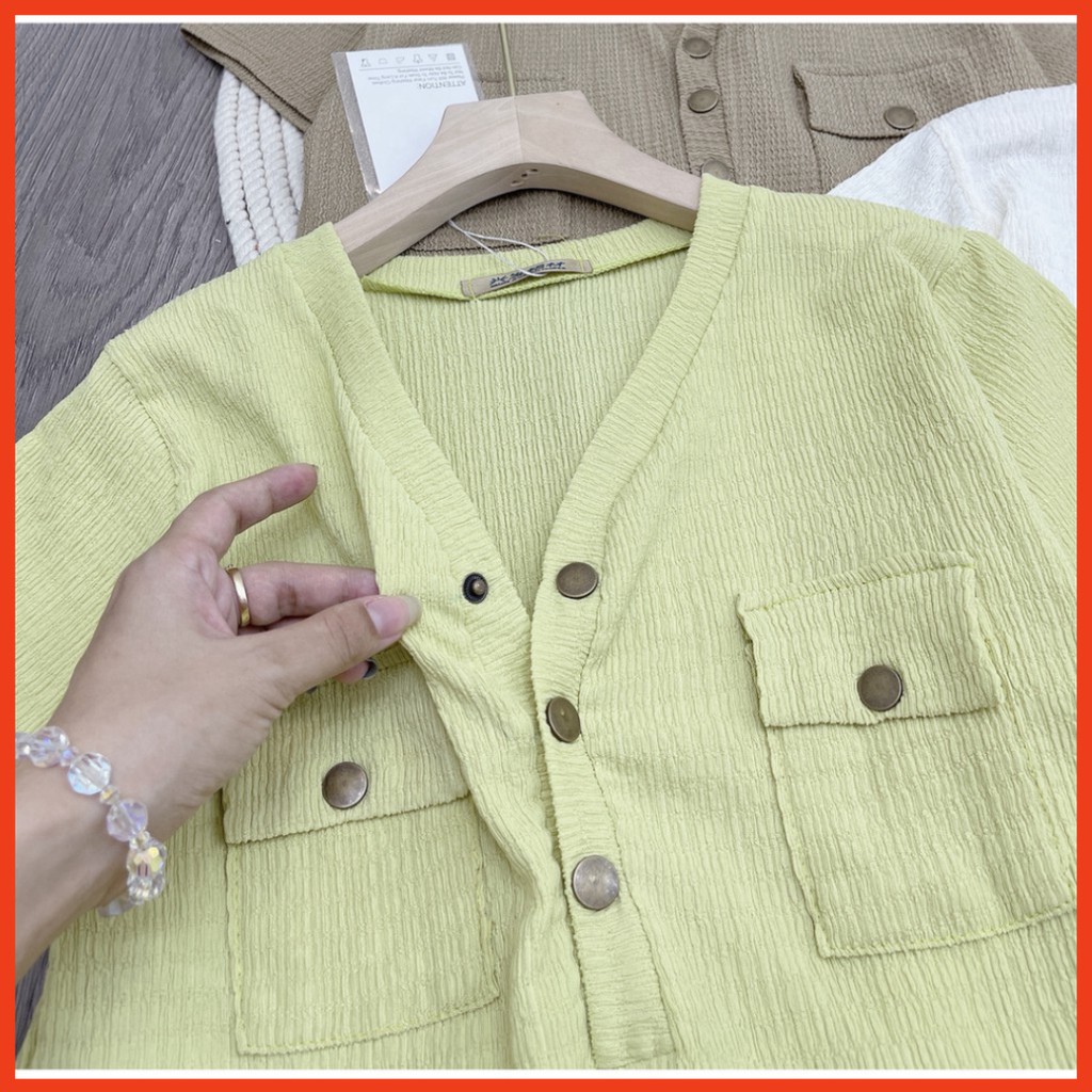 Sale Váy sốp body cúc túi hộp cổ v cực hot. siêu sinh