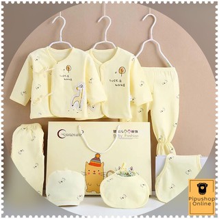 Set đồ sơ sinh quà tặng cho bé 07 chi tiết cotton có hộp sang chảnh