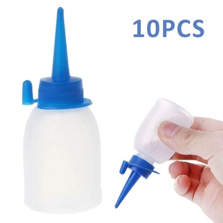 10Pcs Plastic Squeeze Bottle Small Squirt Jet Sauce Condiment Ketchup Mayo Oil