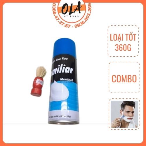 Combo Bọt Cạo Râu Familiar chai to 360G và Chổi Quét Bọt Cạo Râu - mỹ phẩm ola