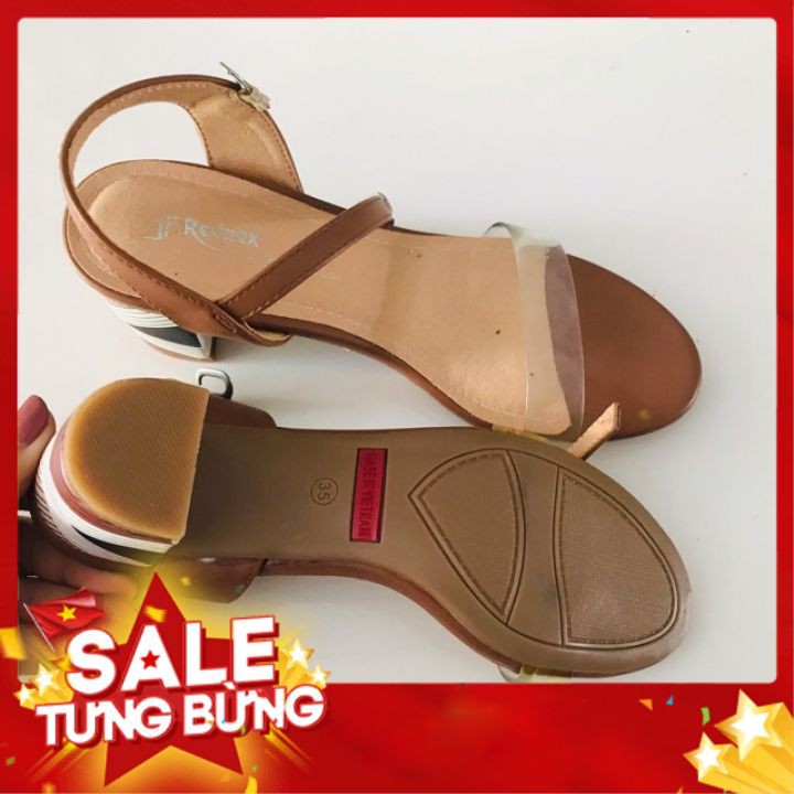 ( Rẻ vô địch ) Giày sandal/ dép sandal ba dây khuy cạnh gót vuông 5p sang chảnh vnxk