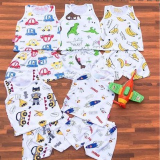 [Siêu Rẻ] Bộ Cotton Giấy Ba Lỗ Cho Bé Trai Be Gái (Size 4 từ 10-11kg) (Ảnh Thật Video Tự Quay)