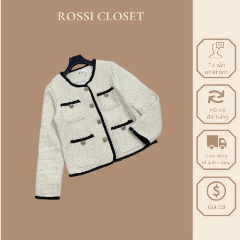Áo dạ tweed cúc đồng phong cách tiểu thư _hàng có SẴN kèm VIDEO và ẢNH THẬT