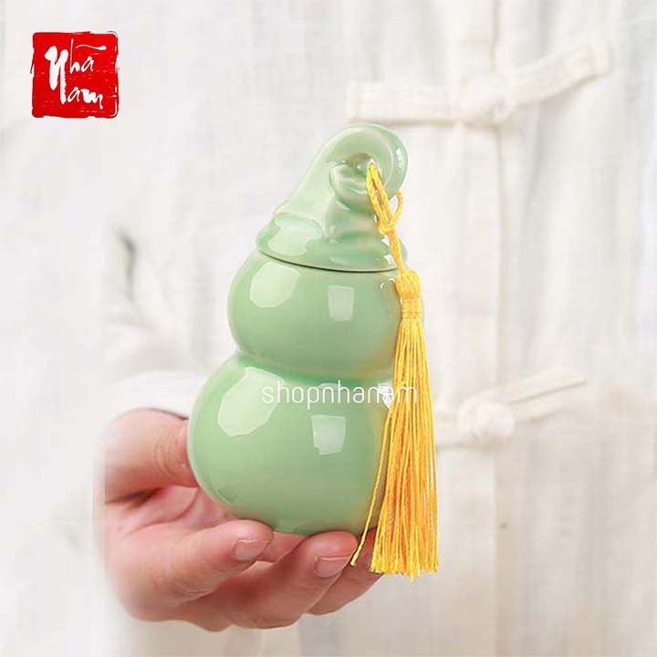 Bình hồ lô hũ đựng trà hồ lô mini trang trí nhà cửa