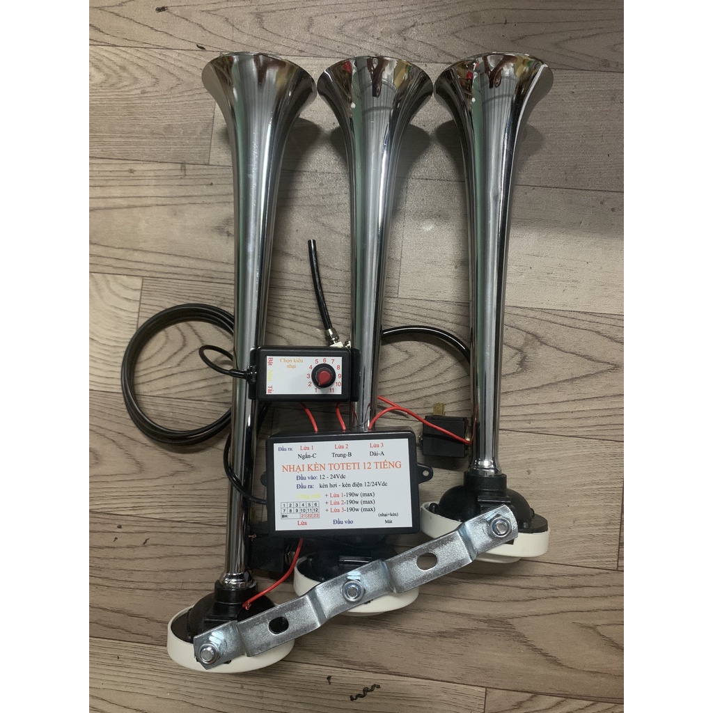 NHẠI KÈN MUSIC 3LOA + NHẠI 12 TIẾNG BABYSHARK - TOTETI DÙNG ĐIỆN 12 - 24Vdc Ô TÔ - XE MÁY