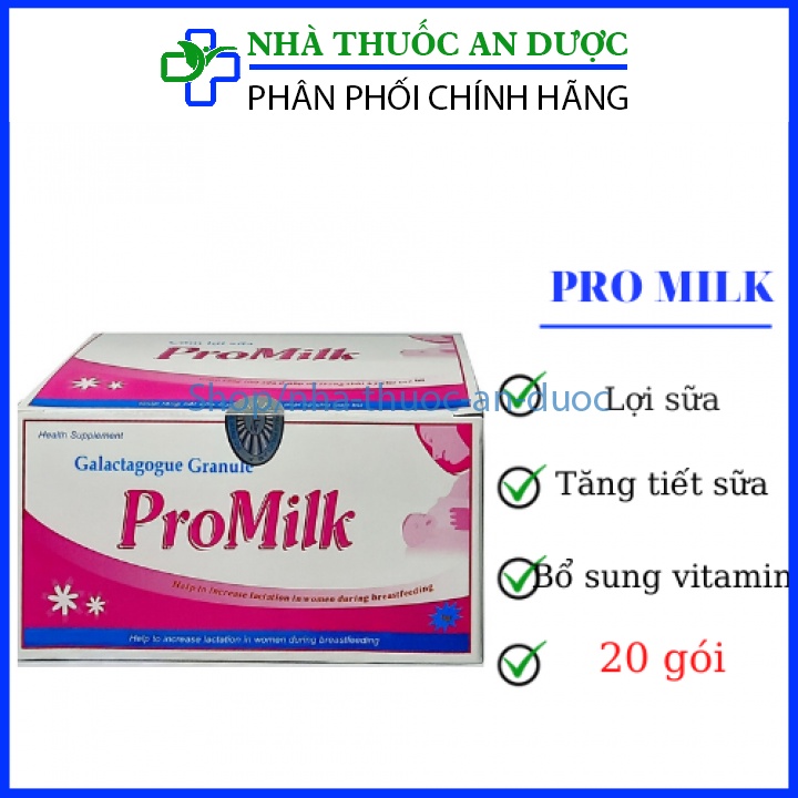 Cốm lợi sữa Promilk tăng cường sữa cho mẹ - Bổ sung dinh dưỡng cho bé – Hộp 20 gói