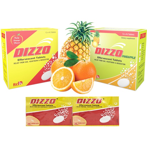 Viên sủi tiêu hóa Dizzo giảm đầy hơi, chướng bụng vị cam