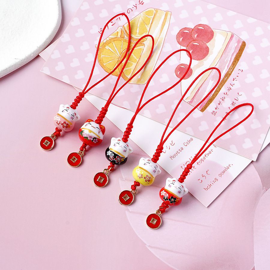 Móc Khóa Hình Mèo May Mắn Nhật Bản Dễ Thương