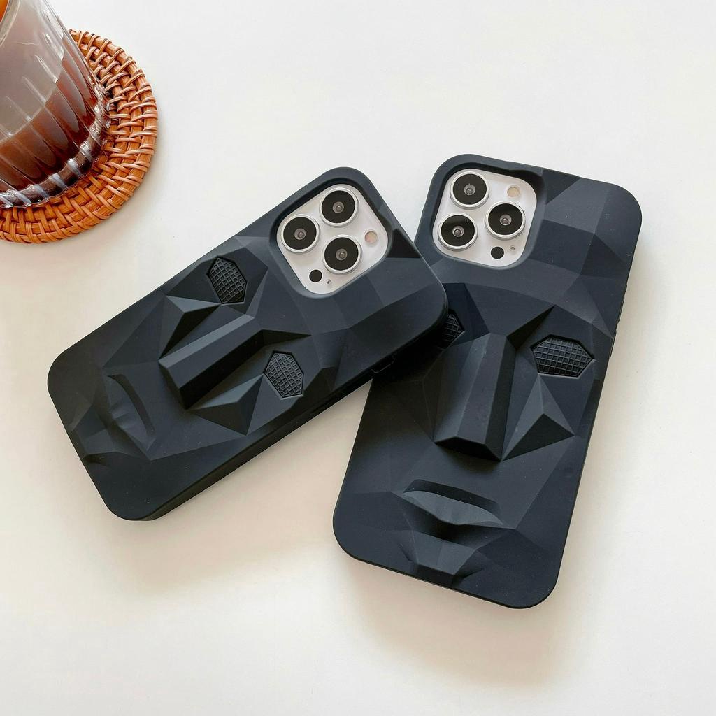 Ốp Điện Thoại Silicon Mềm Chống Sốc Hình Mặt Balck 3D Cho iPhone 14Promax / 14Pro / 14 / 13 / 12 / 11 / X / 8P / 7P / 7 / 6P