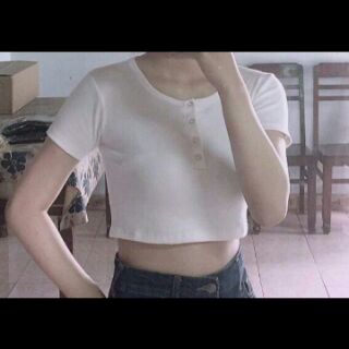 FREESHIP ĐƠN 50K_ Áo Croptop Nút Thật
