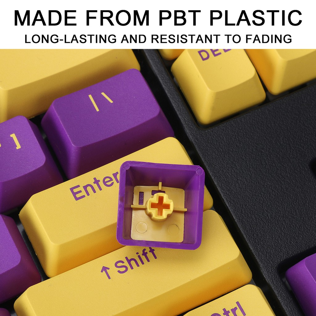 104 Bàn phím PBT, Bàn phím cơ khí kép OEM keycap, phù hợp với Cherry Mx Gateron Kailh Switch