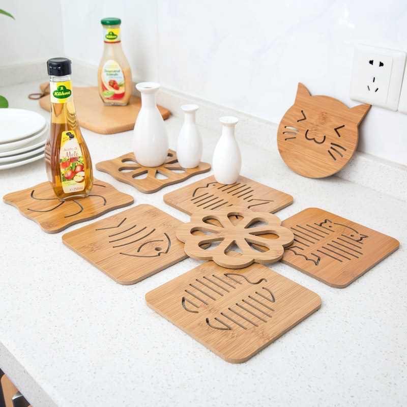 Miếng Lót Nồi Cách Nhiệt Gỗ Ép Hình Ngộ Nghĩnh, Miếng Gỗ Lót Nồi Thú Vị Décor - Phụ Kiện Bàn Ăn