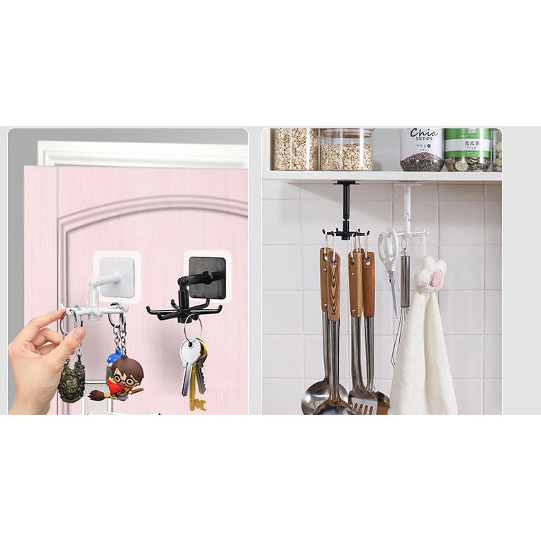 Móc Xoay 6 Chấu Dán Tường