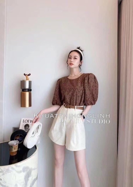 Sét quần short kaki kèm thắt lưng