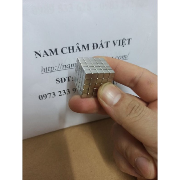 Combo 10 viên nam châm hình vuông cạnh 5 mm siêu hít