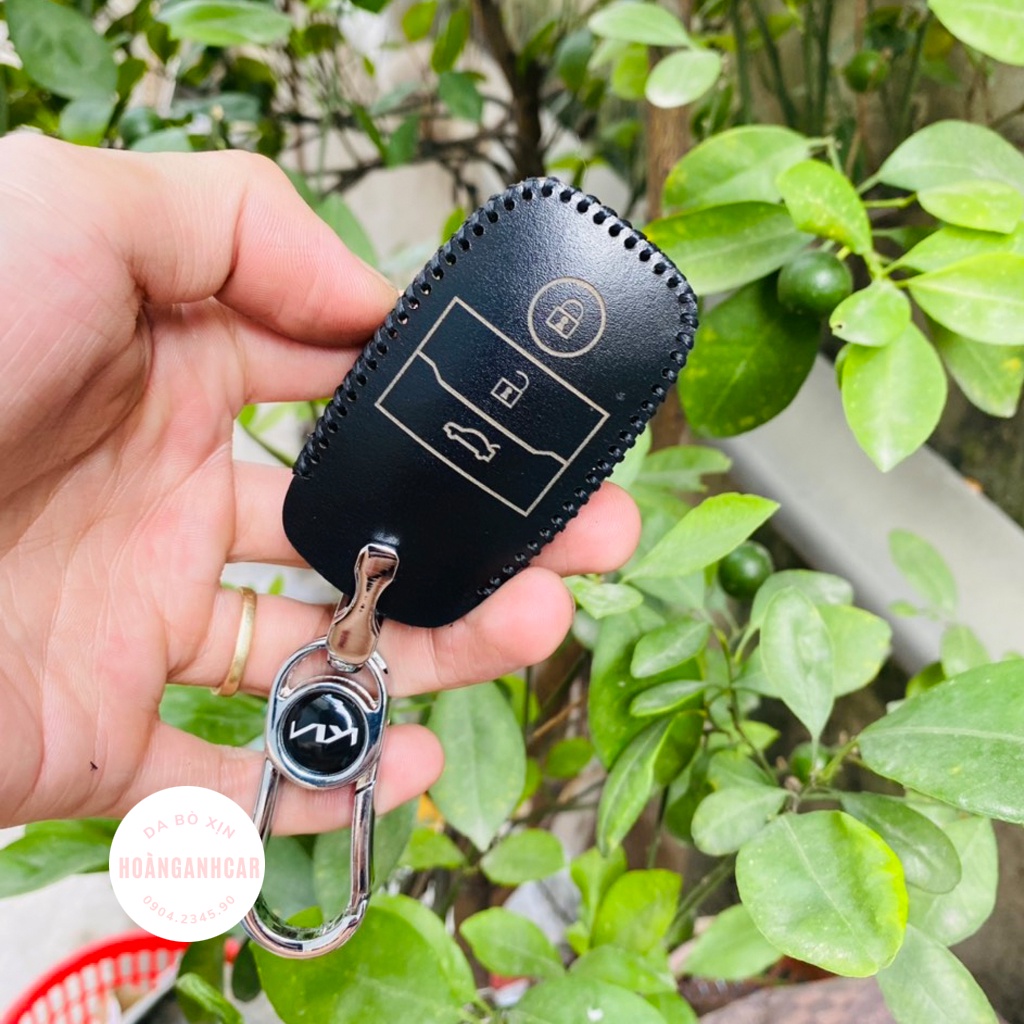 Bao da móc khoá bọc ốp chìa khoá Smartkey KIA CERATO, K3 , SELTOS, Moning, Soluto, Rondo, Sorento nhiều màu