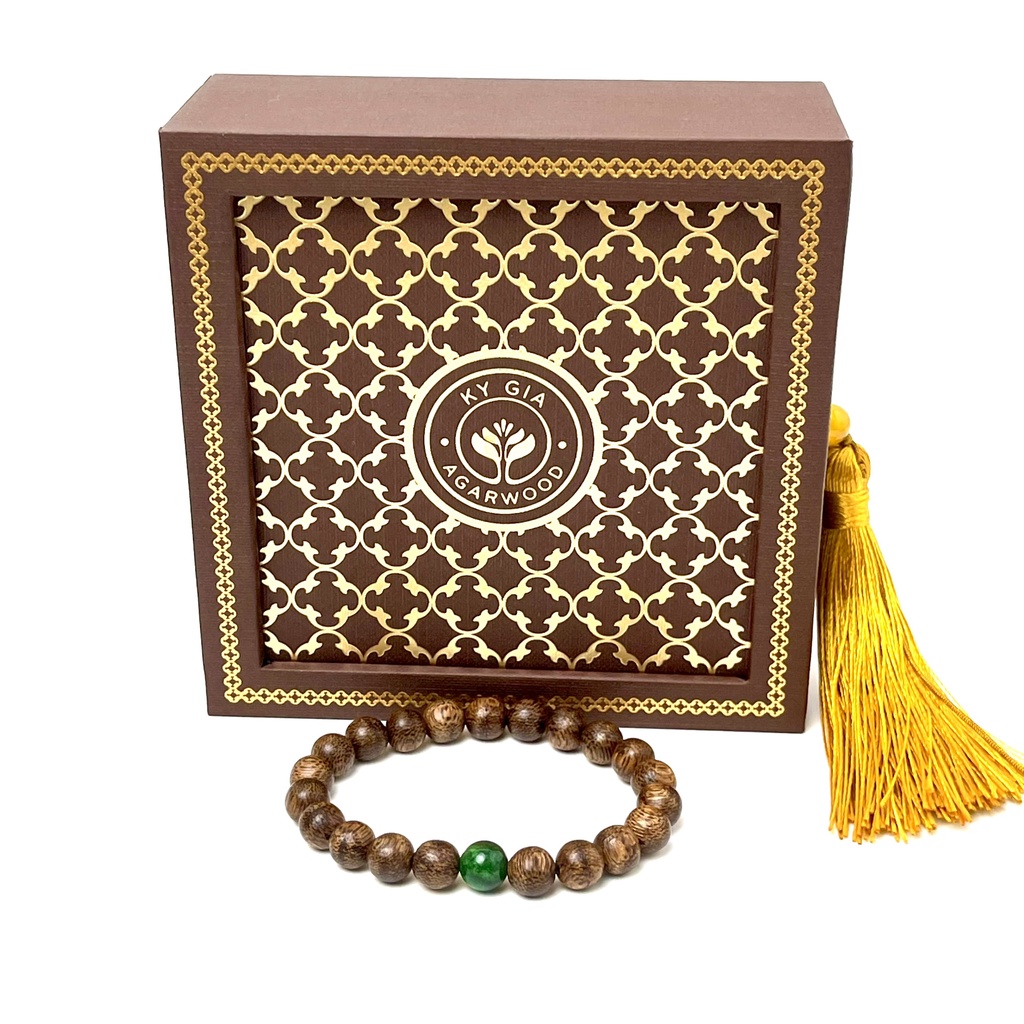 Vòng Tay Trầm Hương Kỳ Gia 21 Hạt 8 Li Phối Charm Phong Thủy Cao Cấp- Sang Trọng