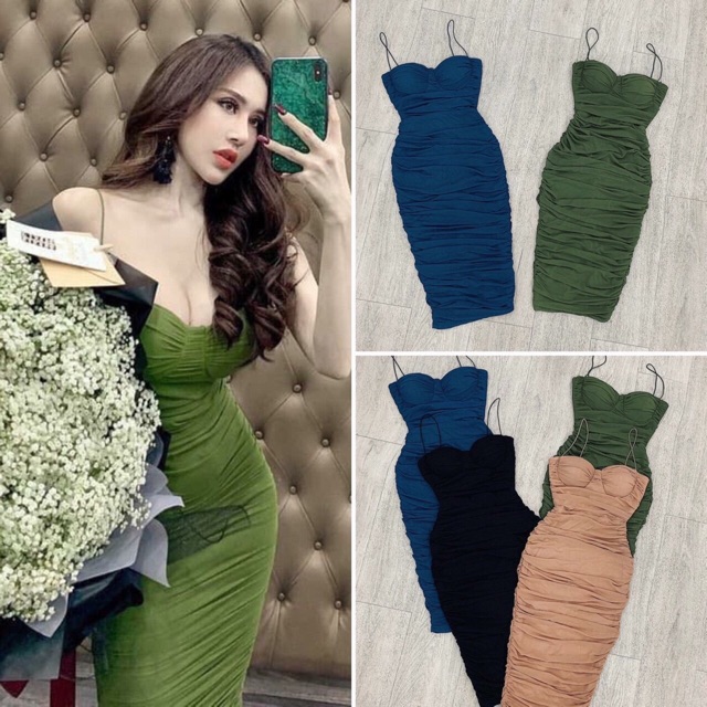 Ảnh thật kèm video_Đầm body dây dự tiệc_JuMe Fashion