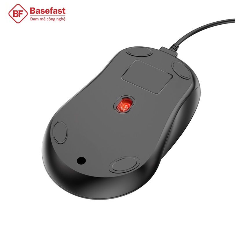 Chuột máy tính có dây Basefast chống ồn cao cấp cho văn phòng bảo hành 12 tháng