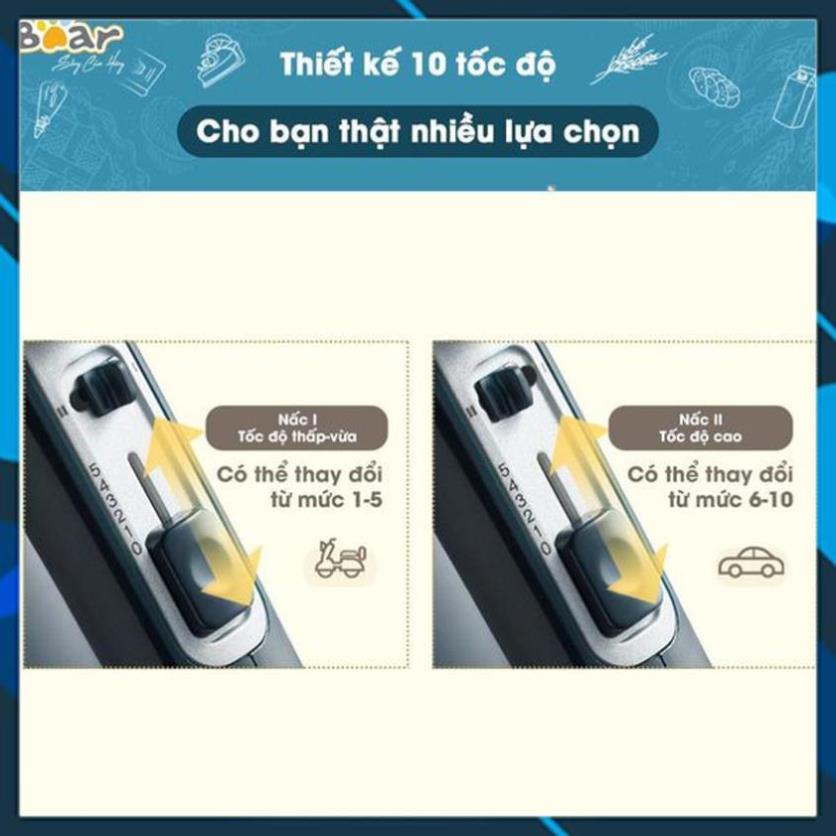 Máy Đánh Trứng cầm tay Bear ,Đánh Kem Trộn Bột Bear, 10 tốc độ, CS 300W (Hàng chính hãng BH 18 tháng)