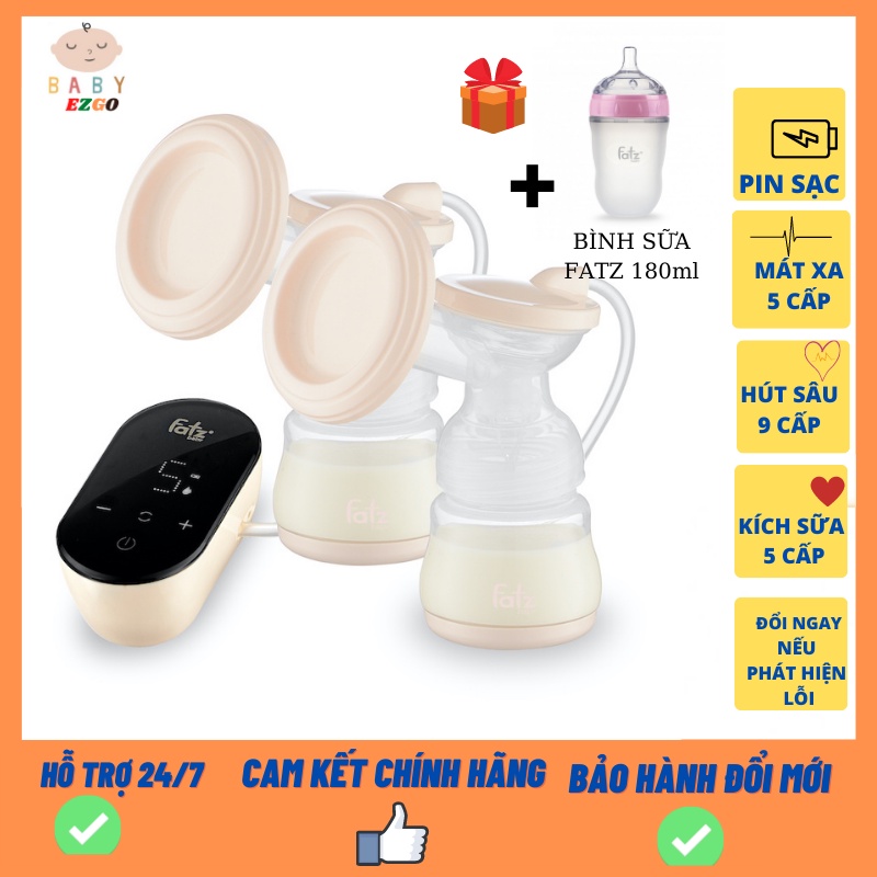 Máy hút sữa điện đôi Fatz Baby Chorus 2 có mát xa và kích sữa / 9 cấp độ lực hút