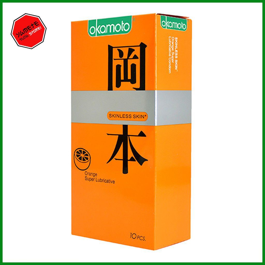 [Combo 2 hộp] Bao Cao Su Okamoto Skinless Skin Orange Lubricated Hương Cam Hộp 10 Cái