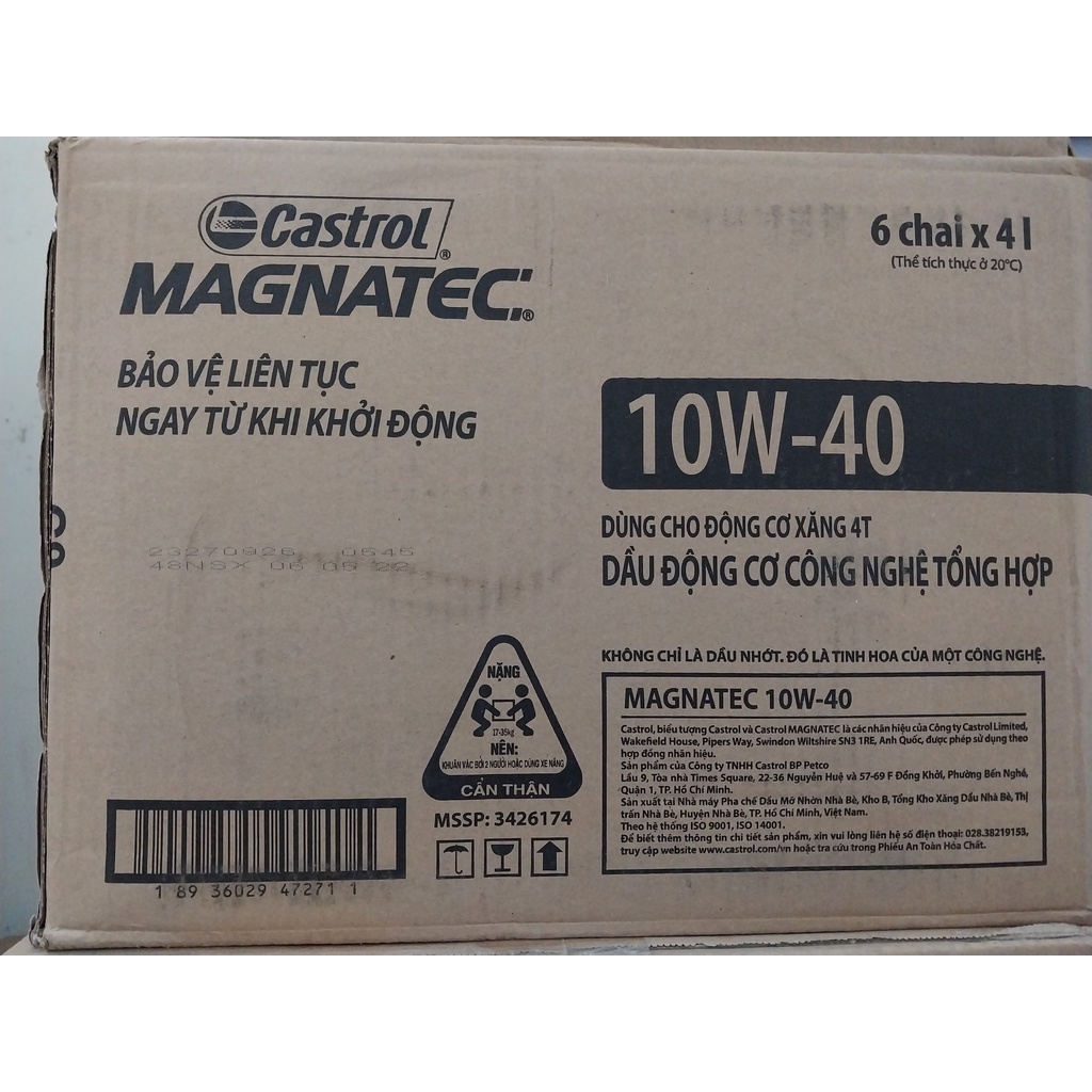Dầu nhớt chính hãng Castrol Magnatec 10W-40 4lít
