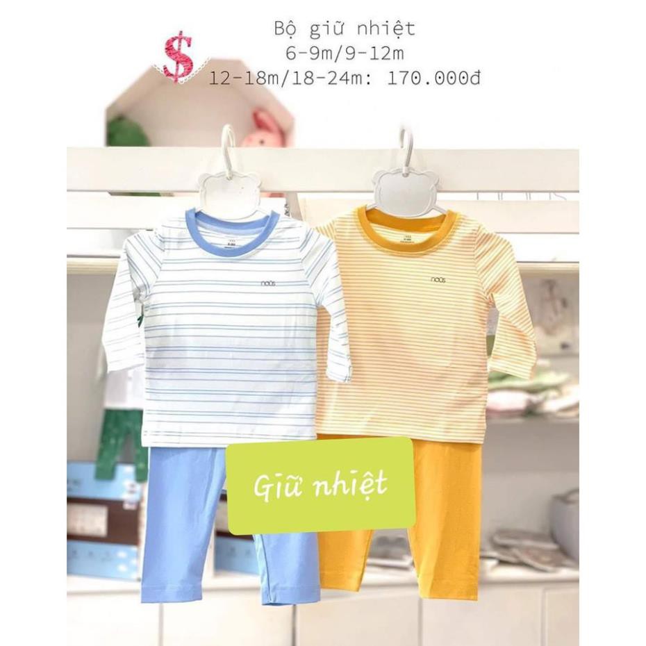 Bộ giữ nhiệt Nous kẻ xanh, vàng 6M - 24M