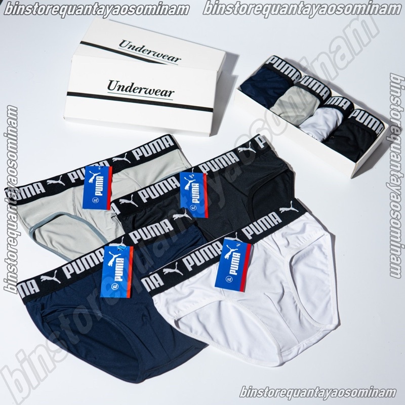 {Sale} Quần sip tam giác, sịp chéo P.U.M.A chất vải thun lạnh co gãn 4 chiều,ko nhăn,ko nhăn,ko xù,ko bay màu thoáng mát