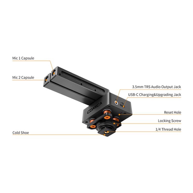 Micro Thu Âm Định Hướng Super Cardioid Cho Máy Ảnh, Điện Thoại Comica Traxshot - Hàng Chính Hãng