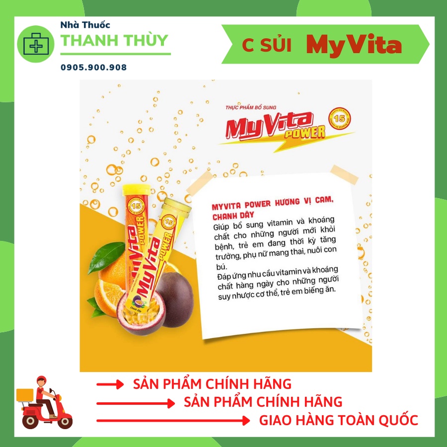 Viên Sủi Bổ Sung Vitamin C Myvita Vitamin C Vị Cam [Tuýp 20 Viên] Tăng Cường Sức Đề Kháng Cho Cơ Thể