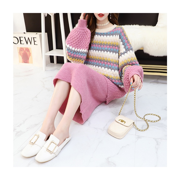 Thời Trang Set Áo Sweater + Chân Váy Thiết Kế Thanh Lịch Cho Nữ | BigBuy360 - bigbuy360.vn