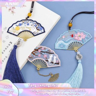 Thêu Handmade/Phụ Kiện/Set nguyên liệu làm thẻ đánh dấu chặn sách/móc khóa treo ô tô hình tự thêu thủ công phong cách Trung Hoa