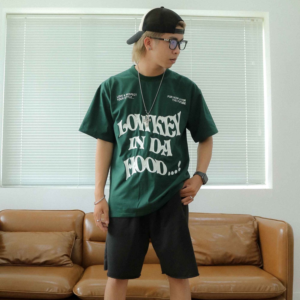 Áo thun Unisex Lowkey In Da Hood - Hình In Nổi