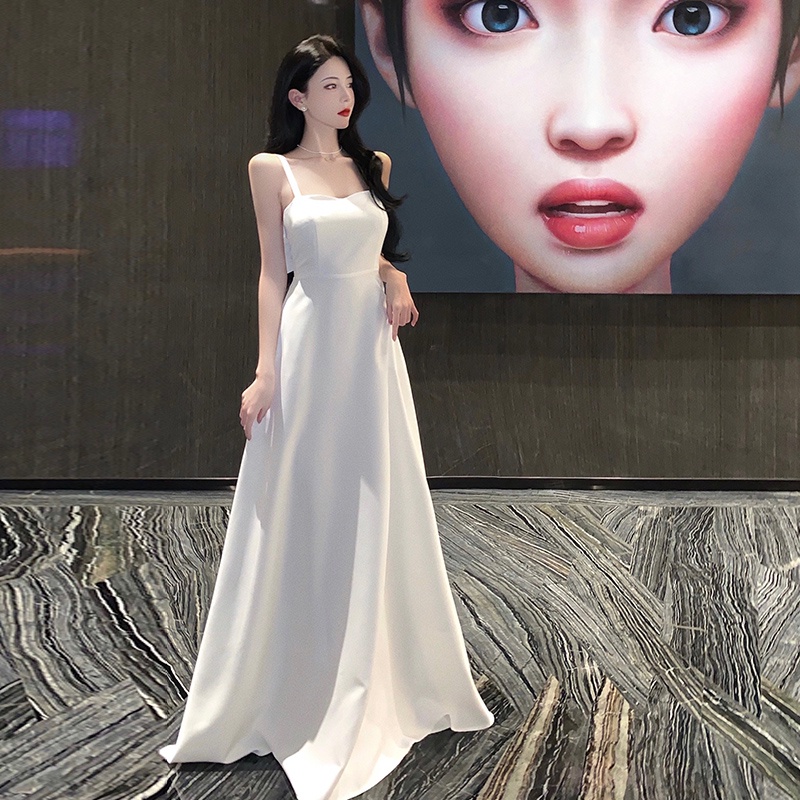 Đầm Dự Tiệc Màu Trắng Dáng Dài Sang Trọng Thanh Lịch Dành Cho Nữ