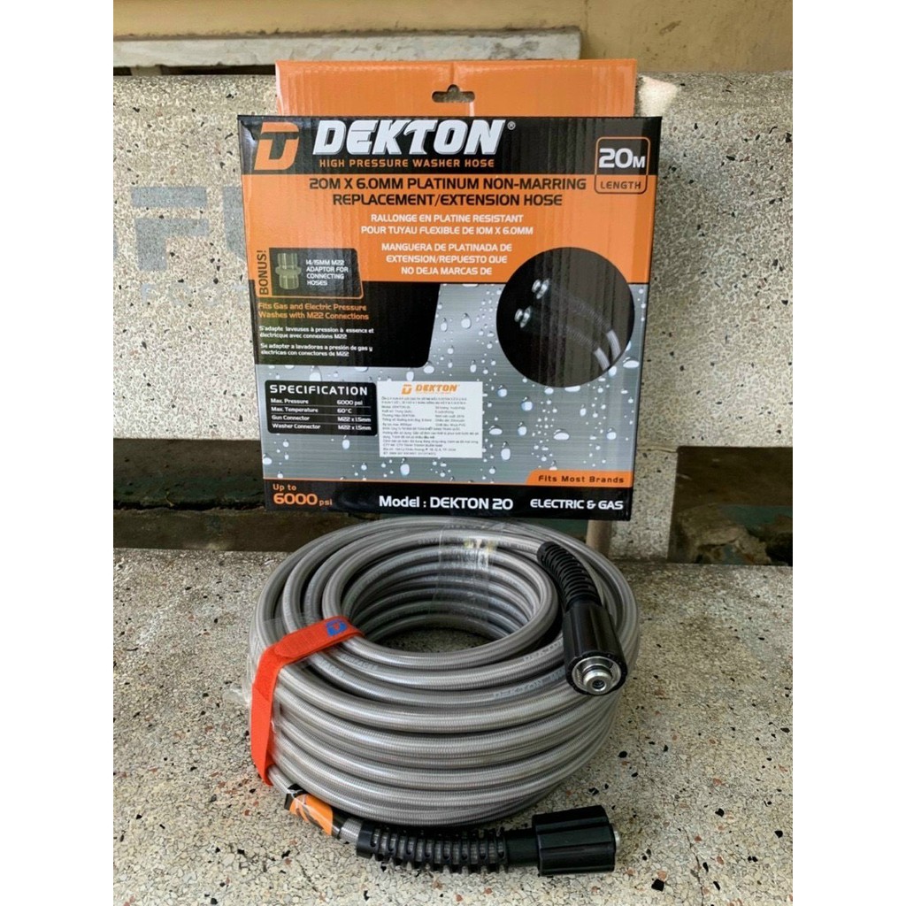 Dây xịt rửa cao áp 10m, 15m, 20m Dekton