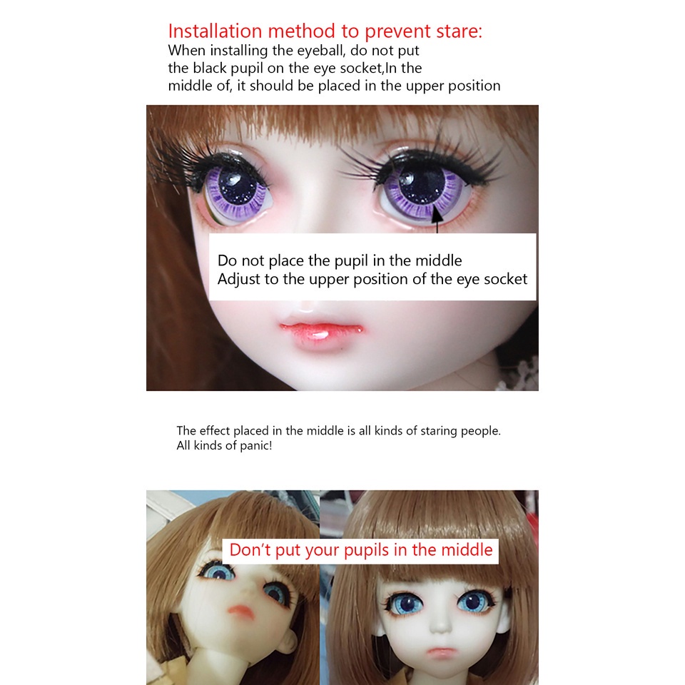 Mắt Búp Bê Bằng Acrylic Màu Gradient Kích Thước 1/6 1/4 1/3BJD 12mm14mm16mm18mm