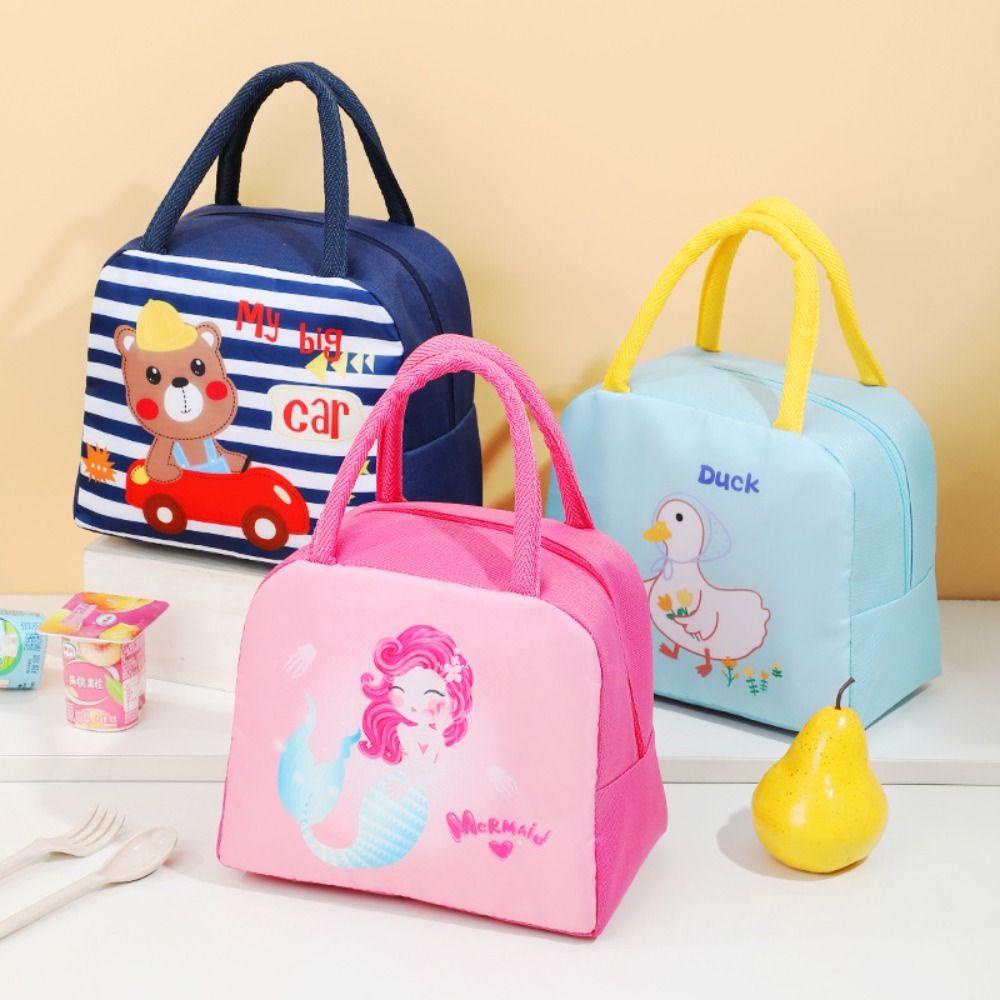 Túi Đựng Cơm Trưa Giữ Nhiệt Họa Tiết Hoạt Hình Dễ Thương Cho Học Sinh